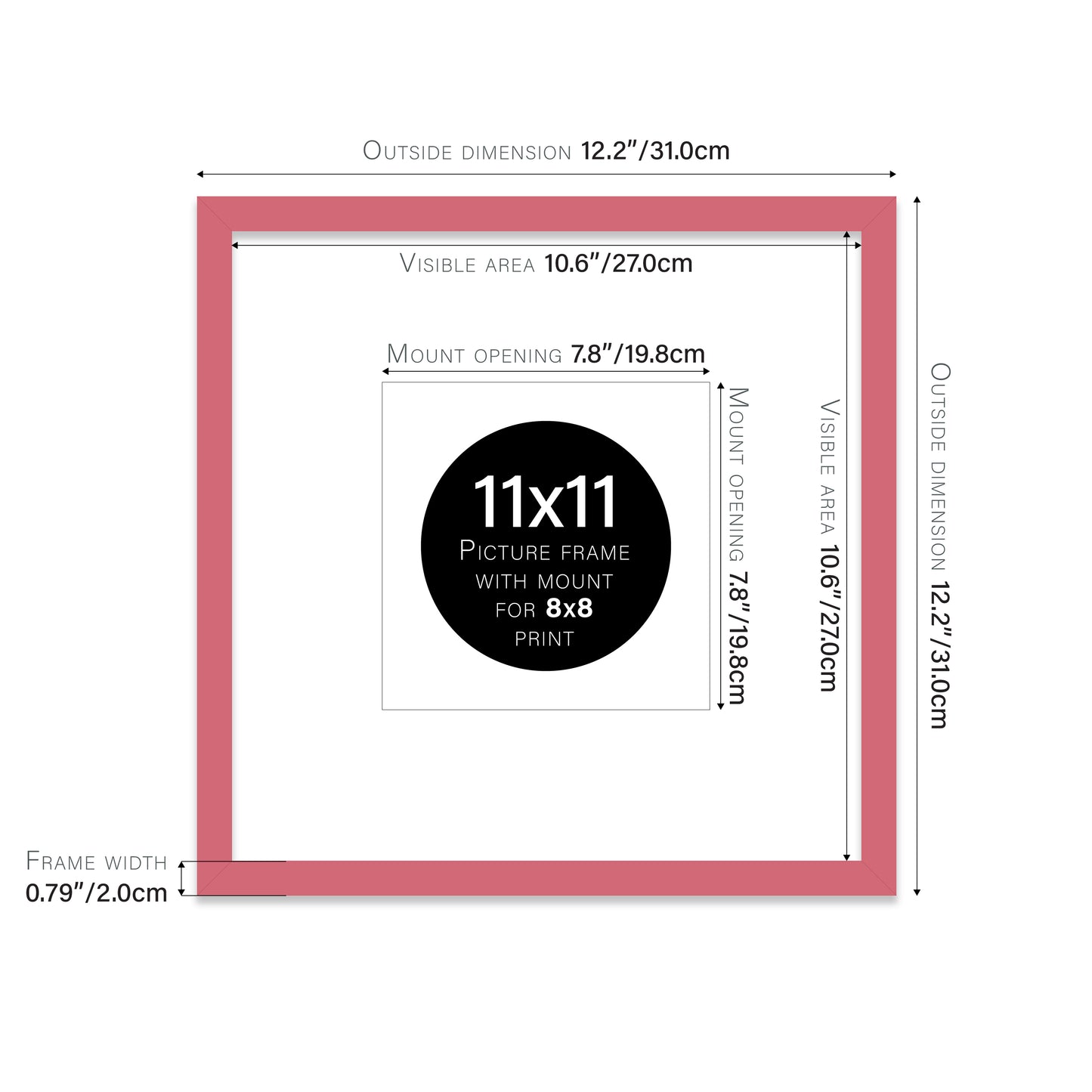 Pink Picture Frame 20mm Edge
