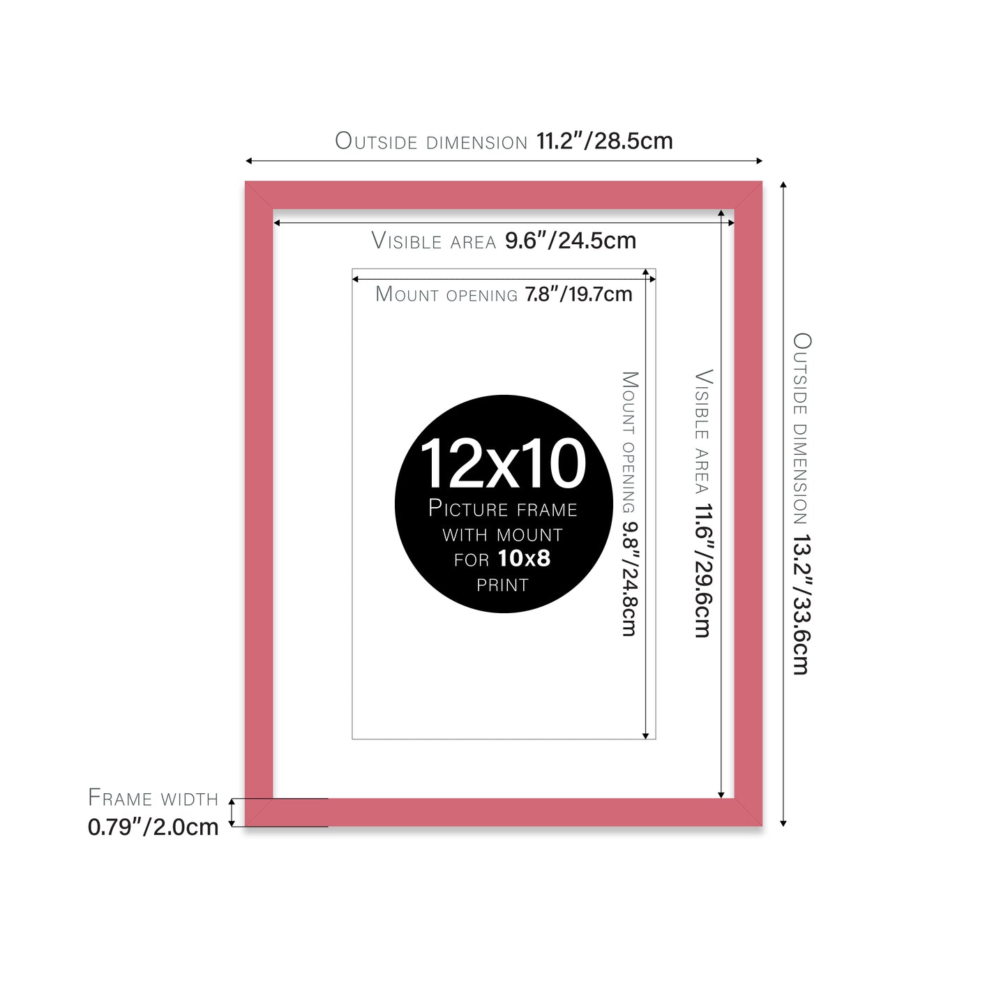 Pink Picture Frame 20mm Edge
