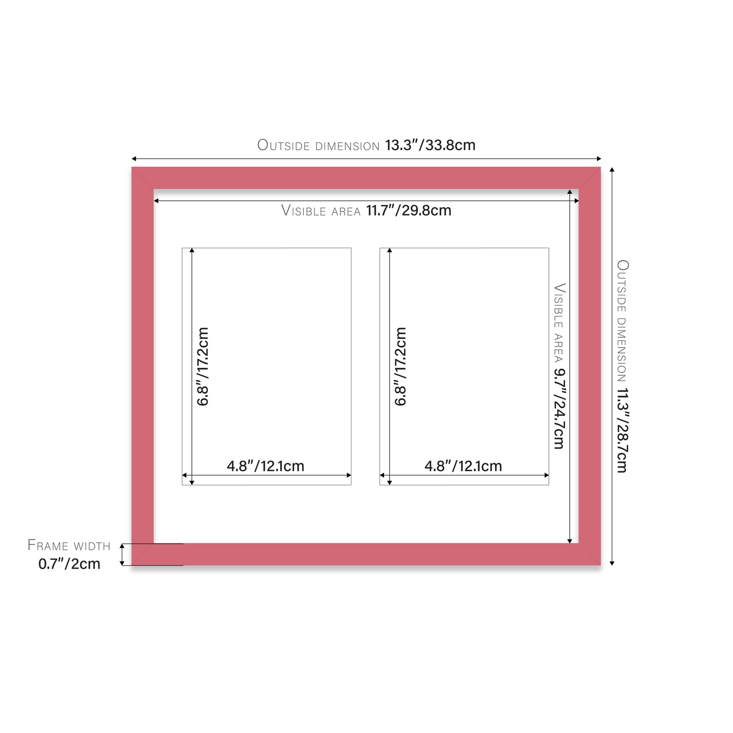 Pink Picture Frame 20mm Edge