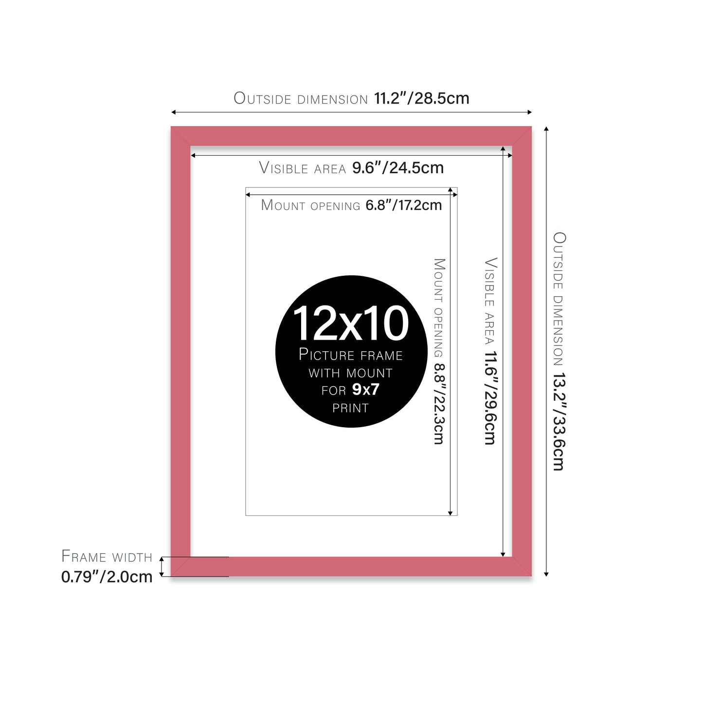 Pink Picture Frame 20mm Edge