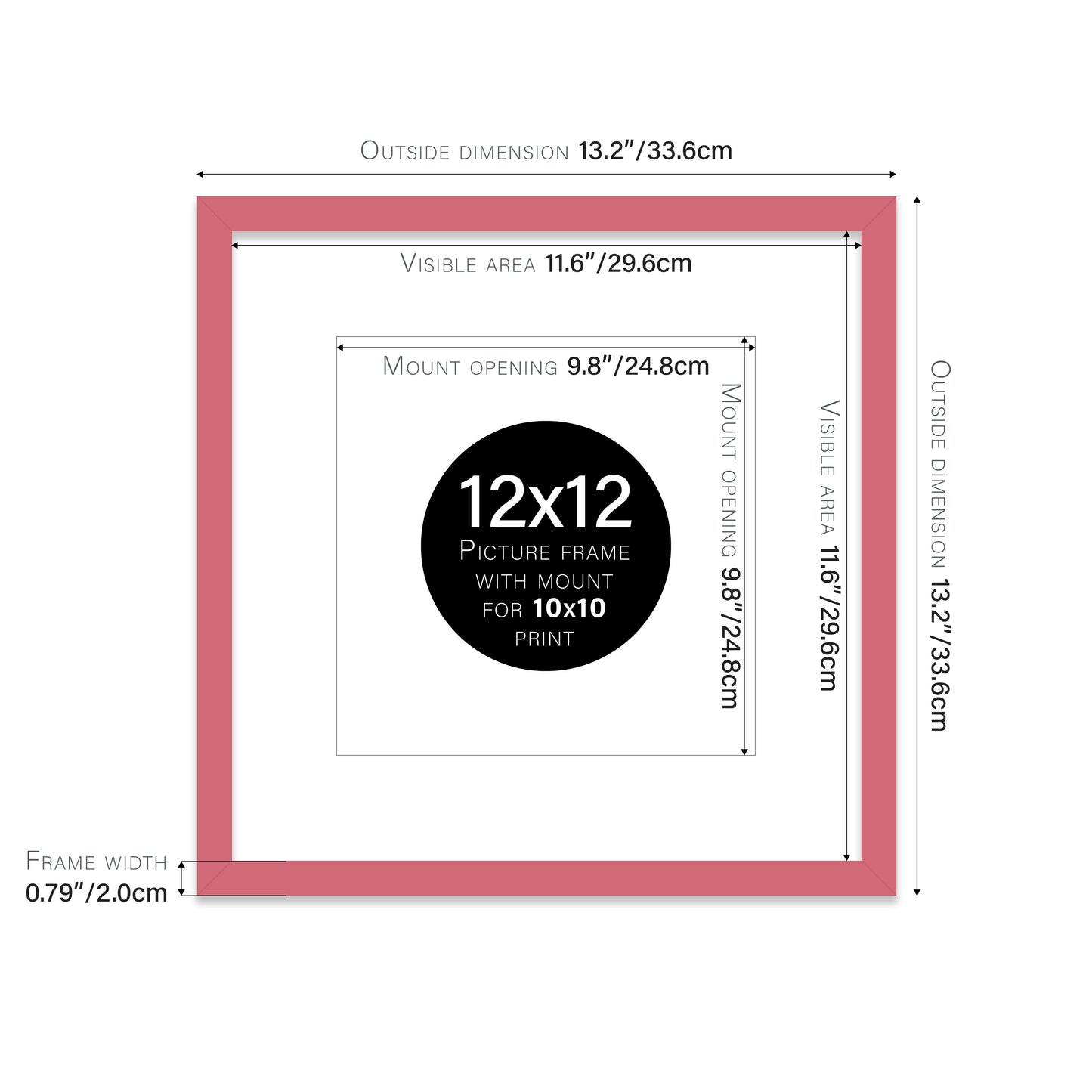 Pink Picture Frame 20mm Edge