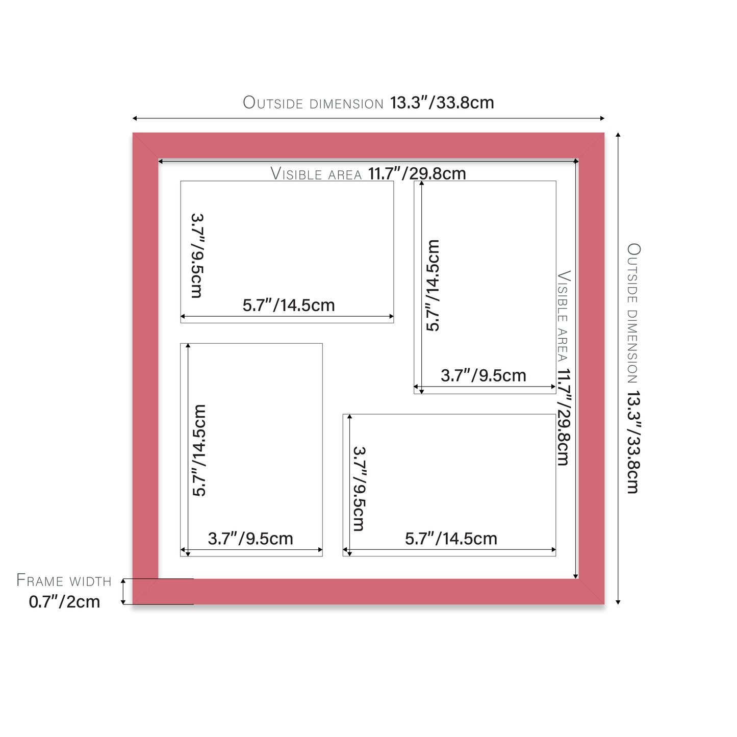 Pink Picture Frame 20mm Edge