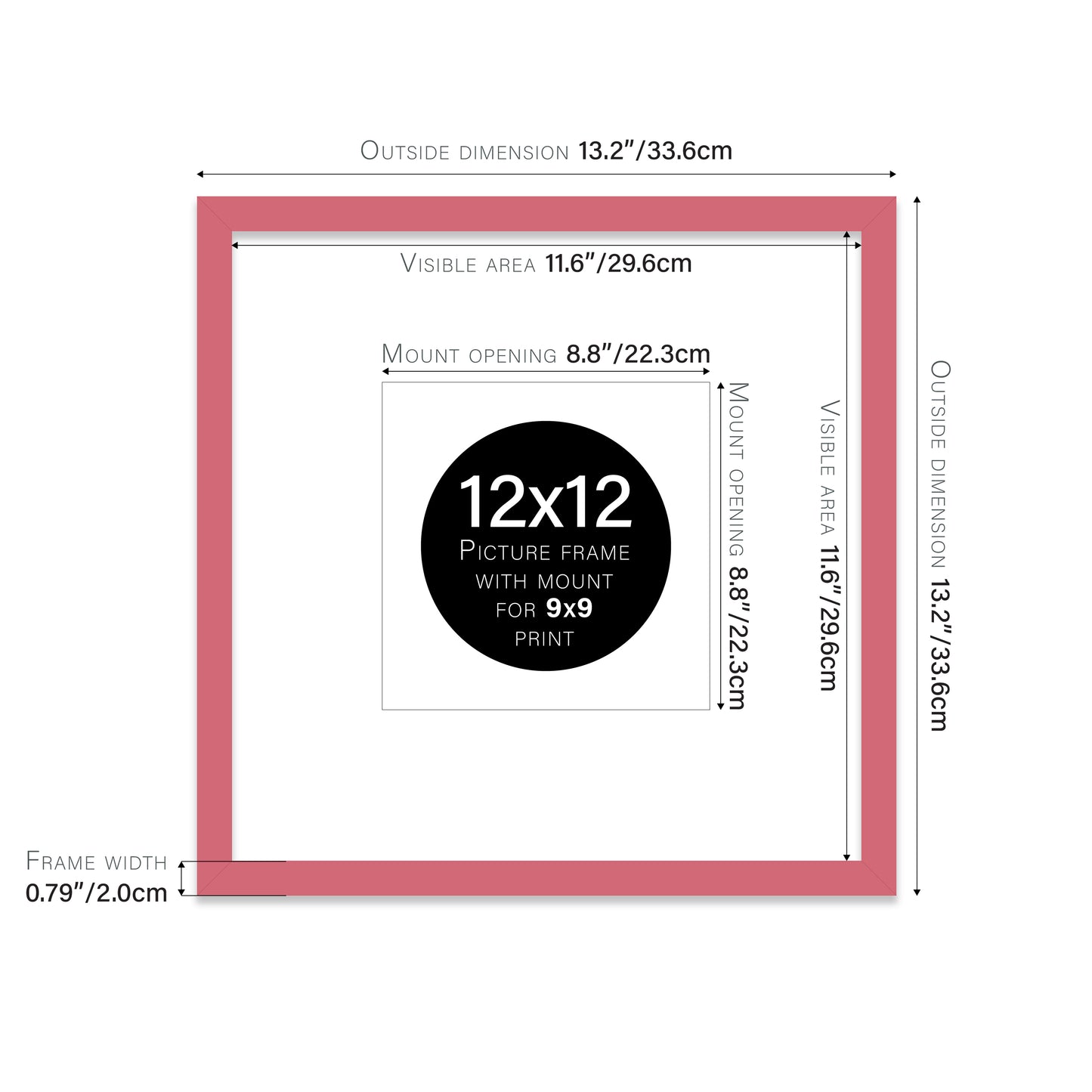 Pink Picture Frame 20mm Edge