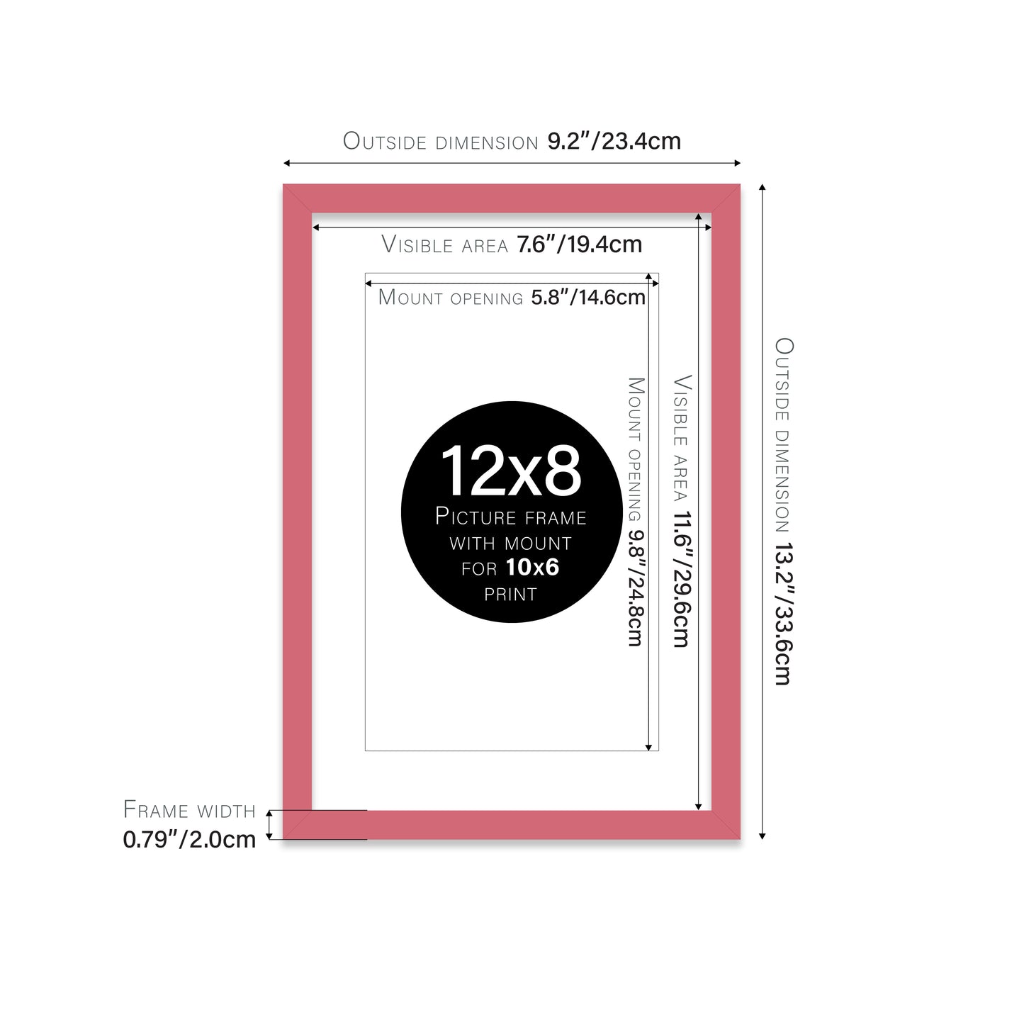 Pink Picture Frame 20mm Edge