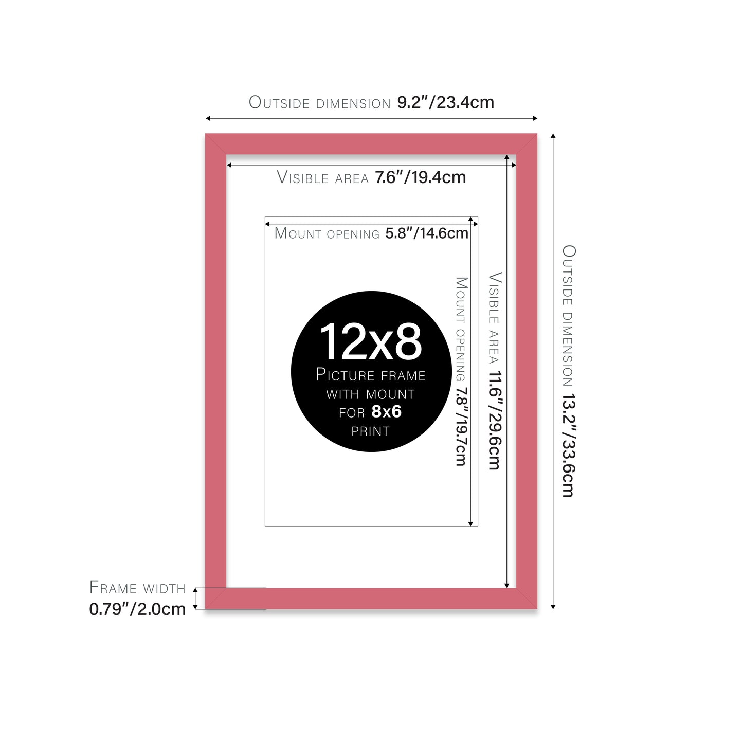 Pink Picture Frame 20mm Edge
