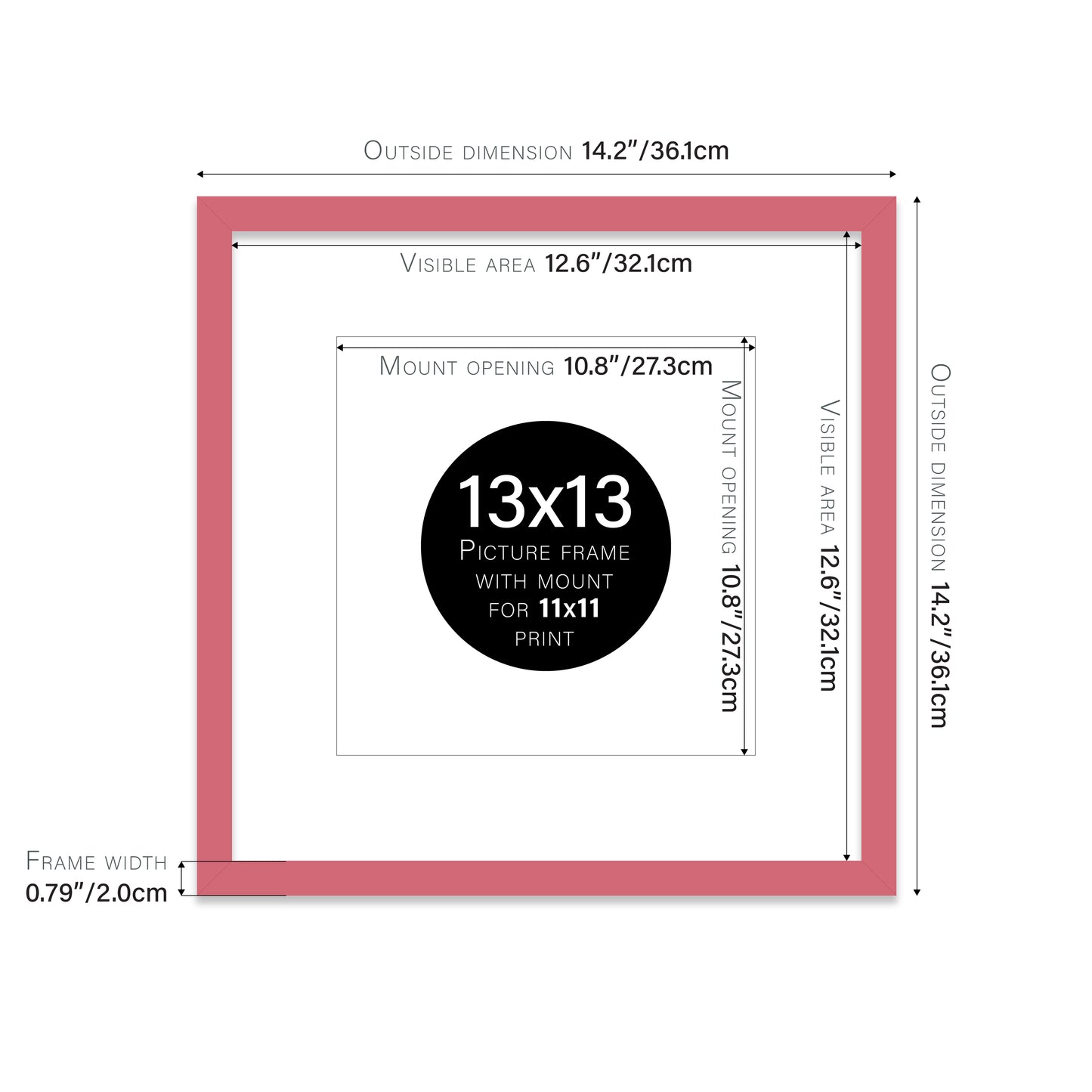 Pink Picture Frame 20mm Edge