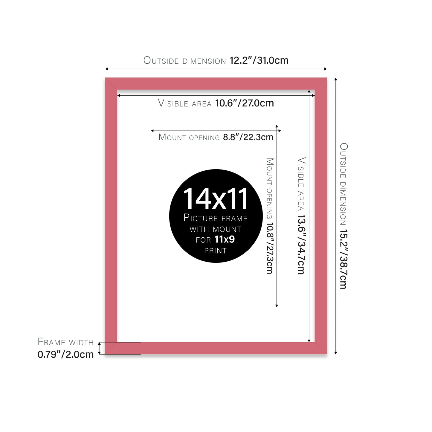 Pink Picture Frame 20mm Edge