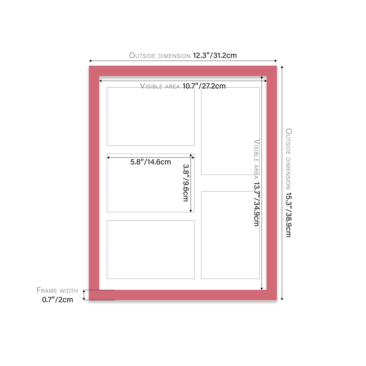 Pink Picture Frame 20mm Edge