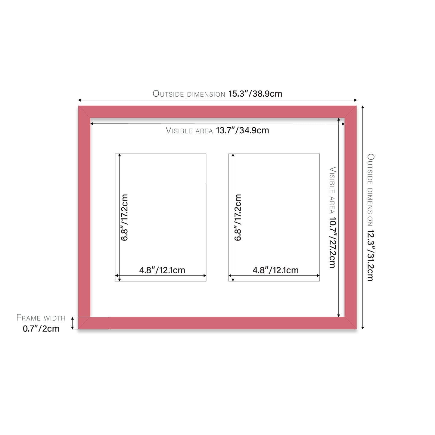 Pink Picture Frame 20mm Edge