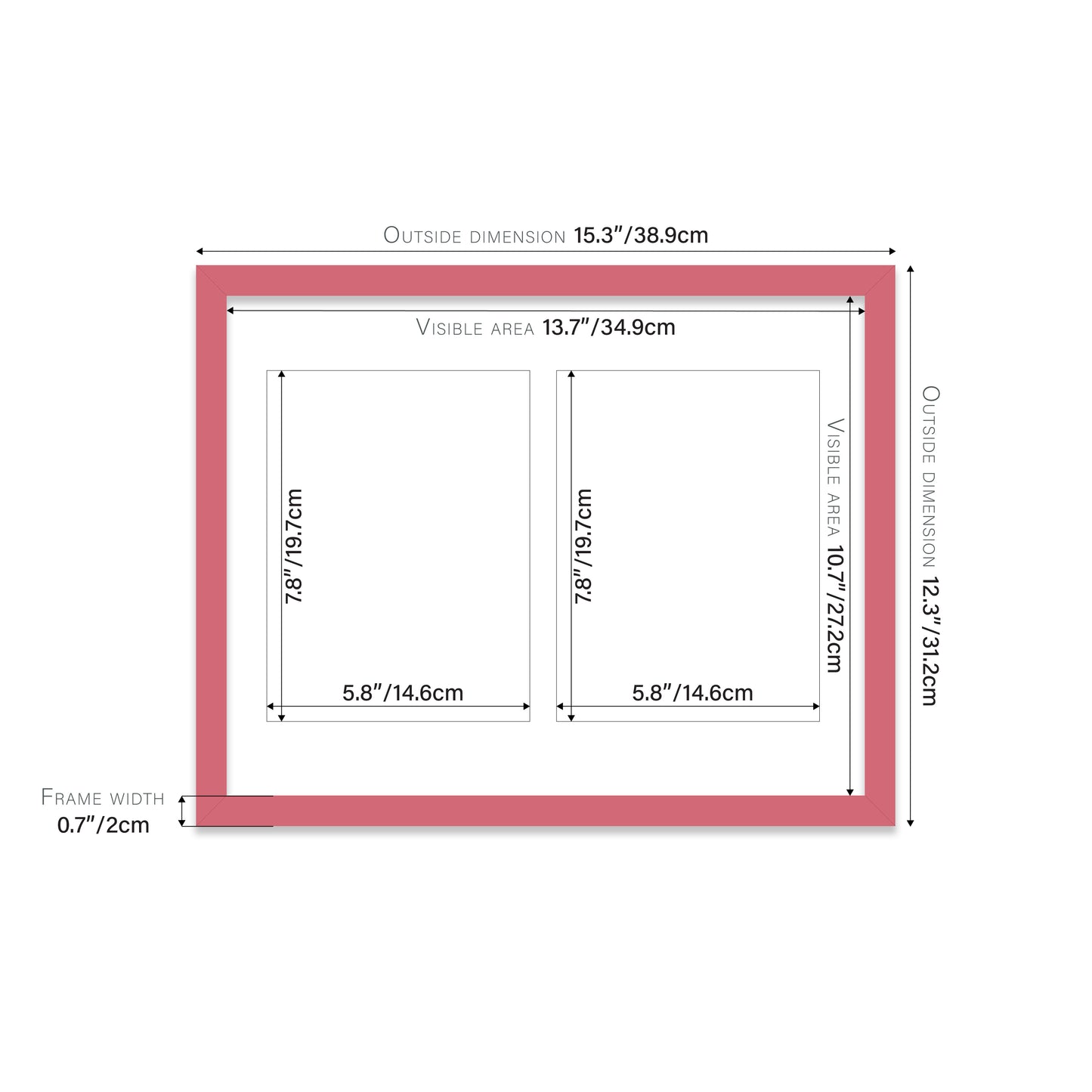 Pink Picture Frame 20mm Edge