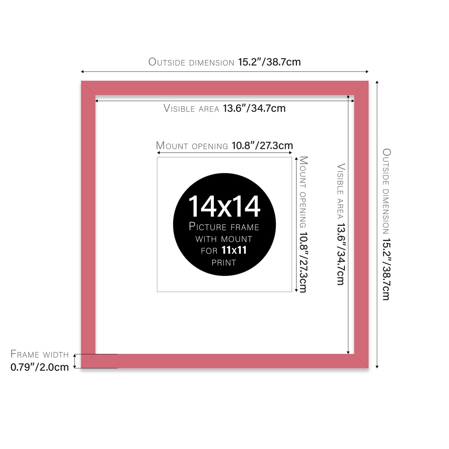 Pink Picture Frame 20mm Edge