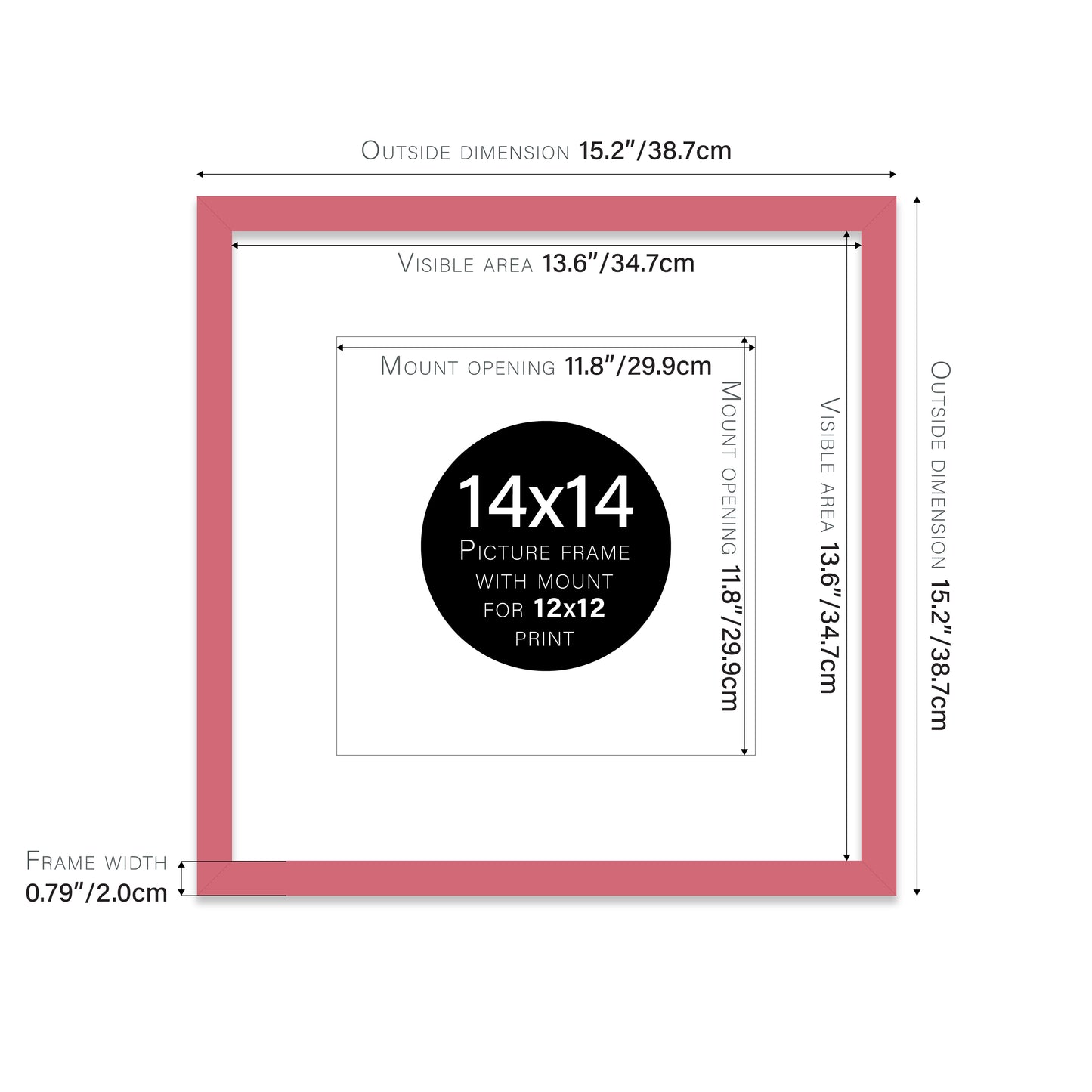 Pink Picture Frame 20mm Edge