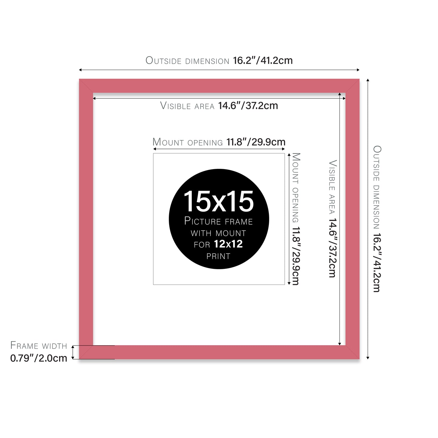 Pink Picture Frame 20mm Edge