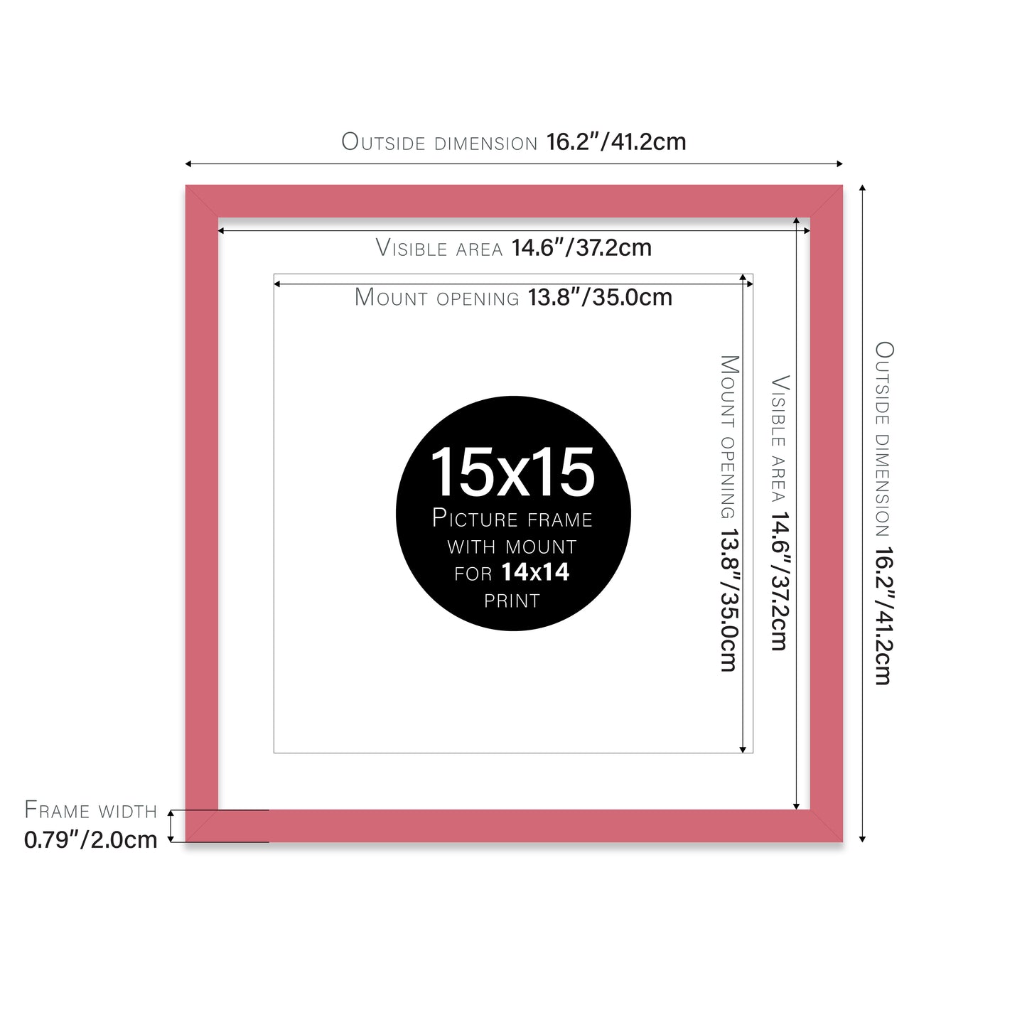 Pink Picture Frame 20mm Edge