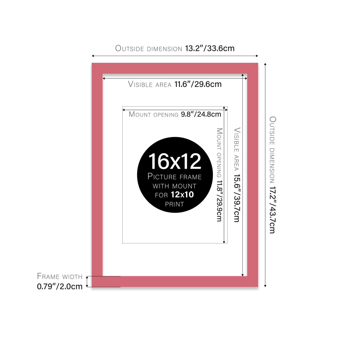 Pink Picture Frame 20mm Edge