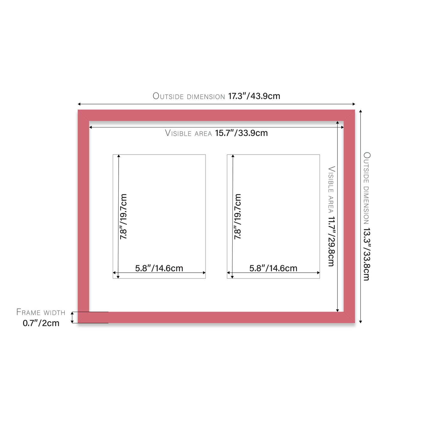 Pink Picture Frame 20mm Edge