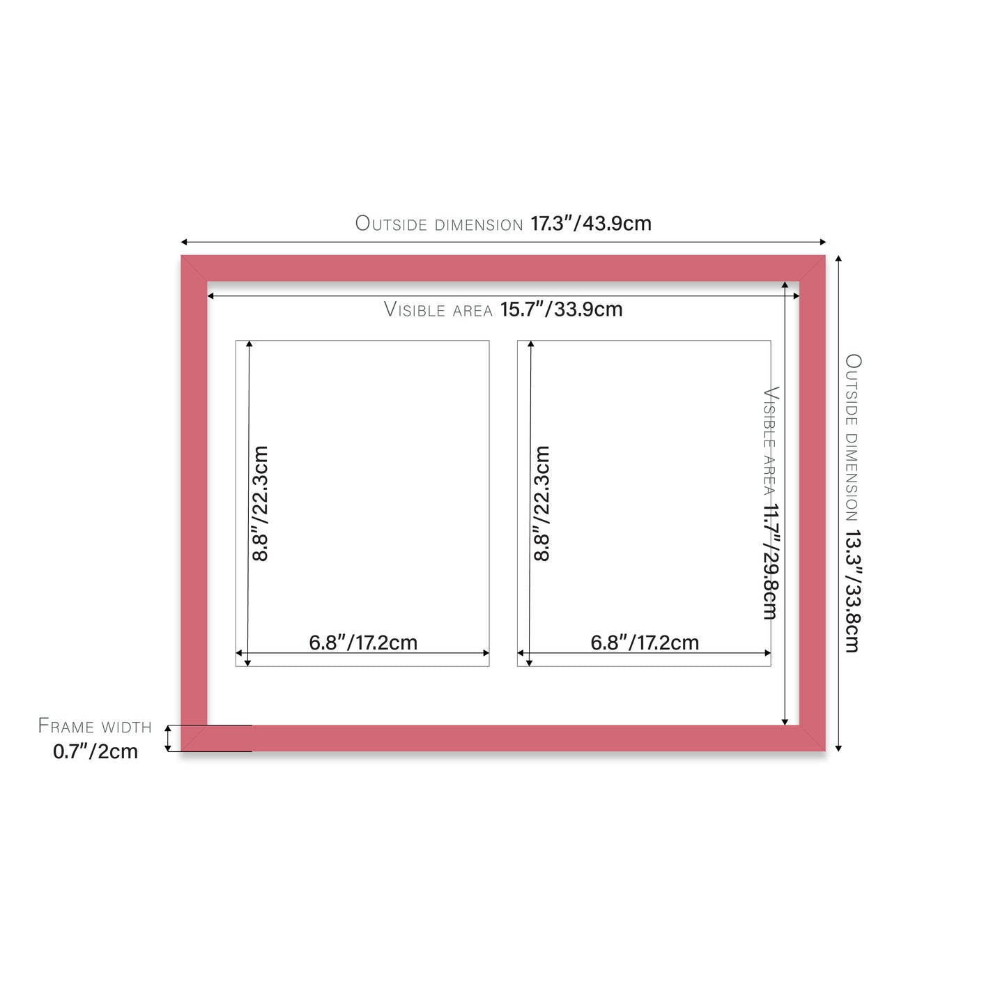 Pink Picture Frame 20mm Edge