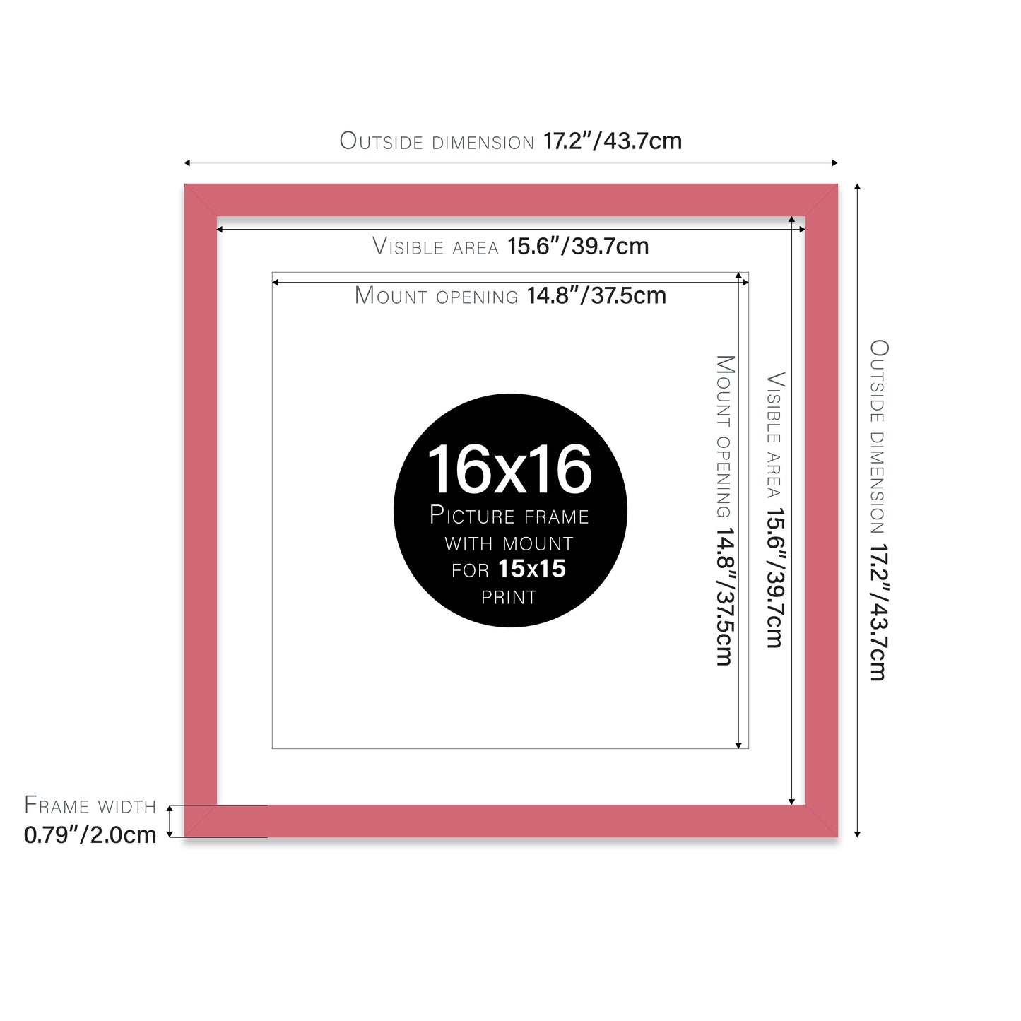 Pink Picture Frame 20mm Edge