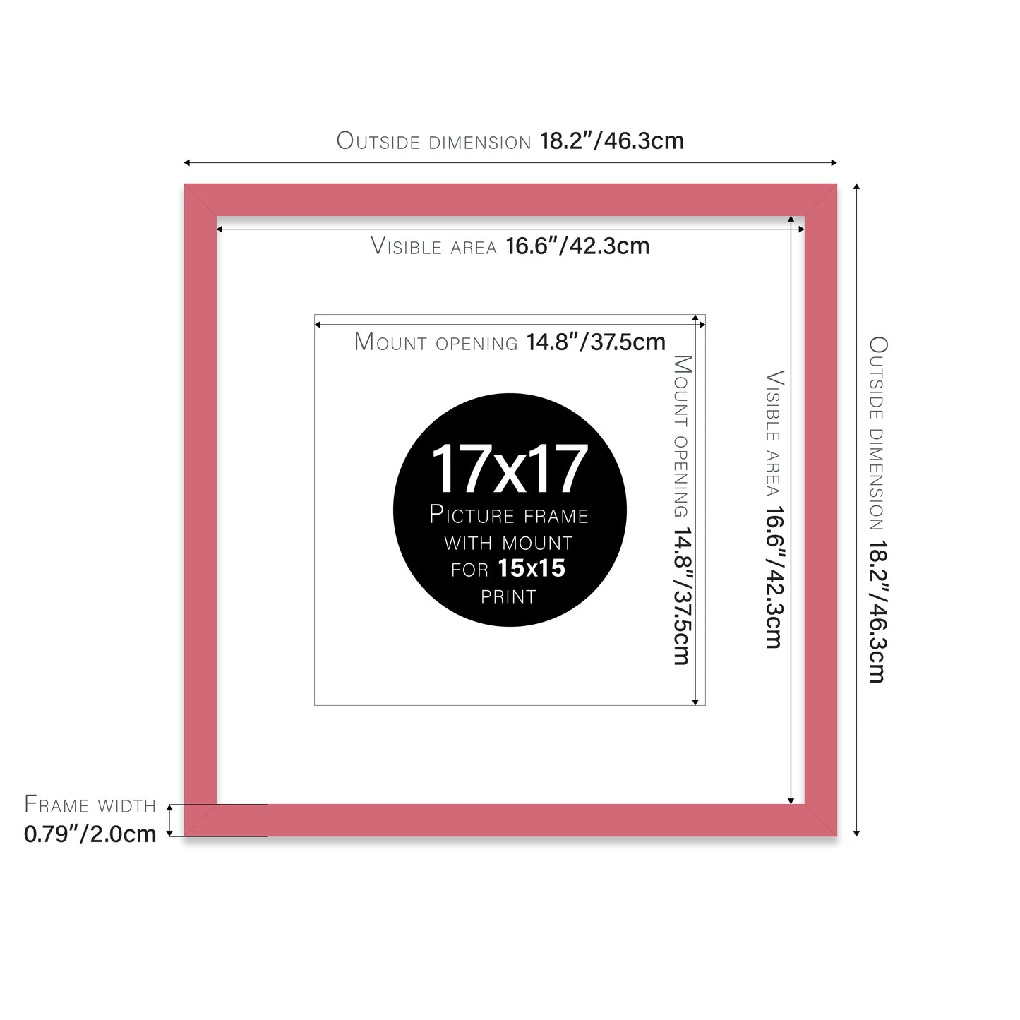 Pink Picture Frame 20mm Edge