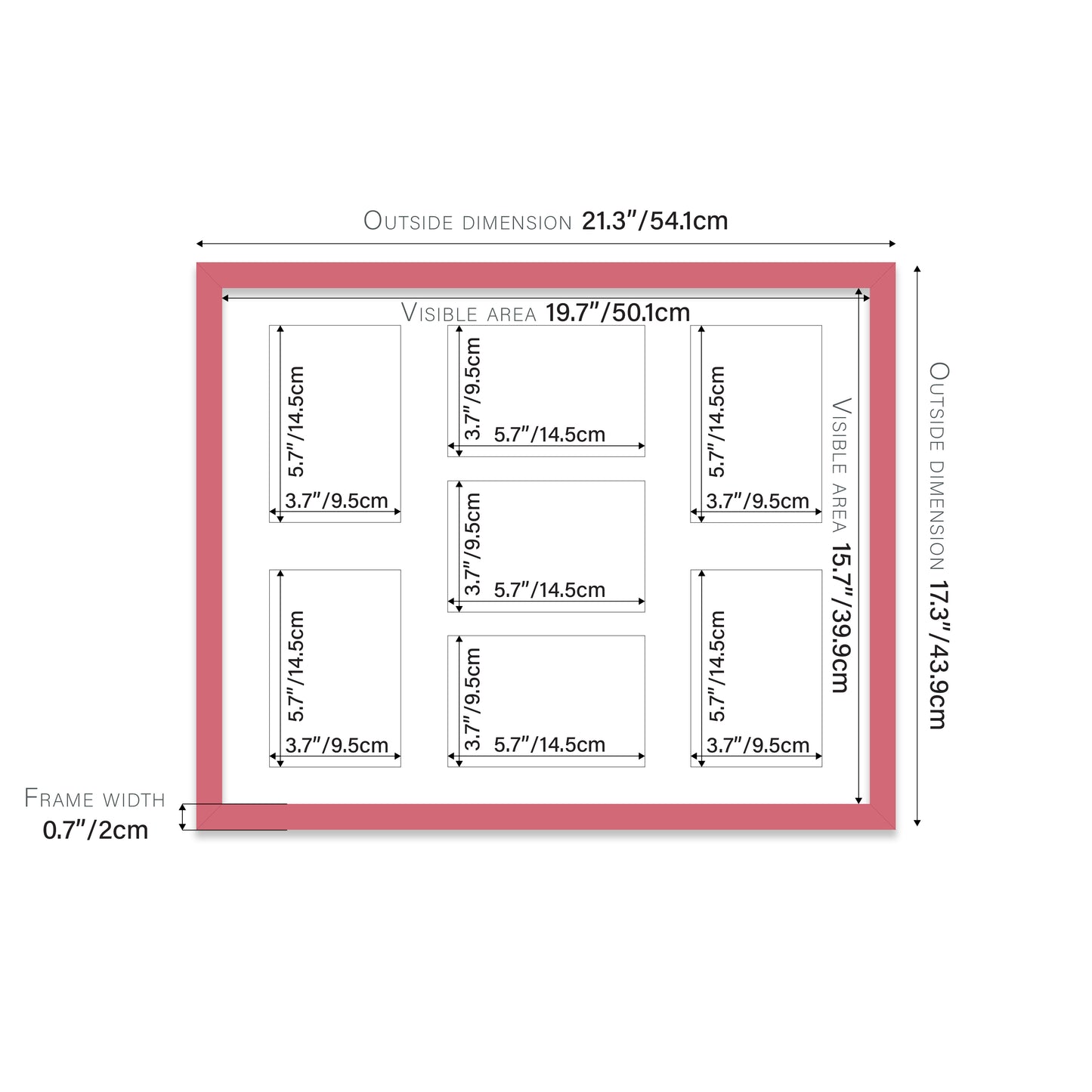 Pink Picture Frame 20mm Edge