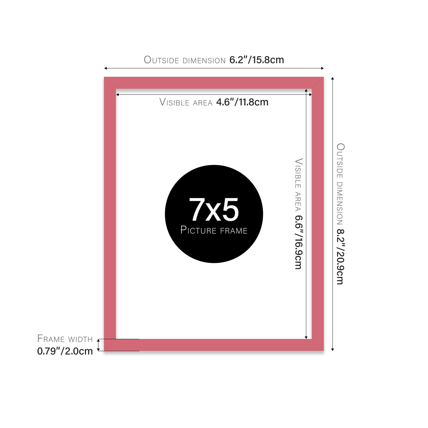 Pink Picture Frame 20mm Edge