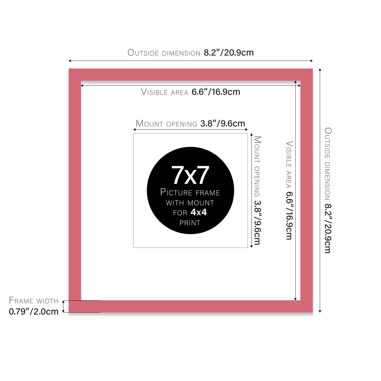 Pink Picture Frame 20mm Edge