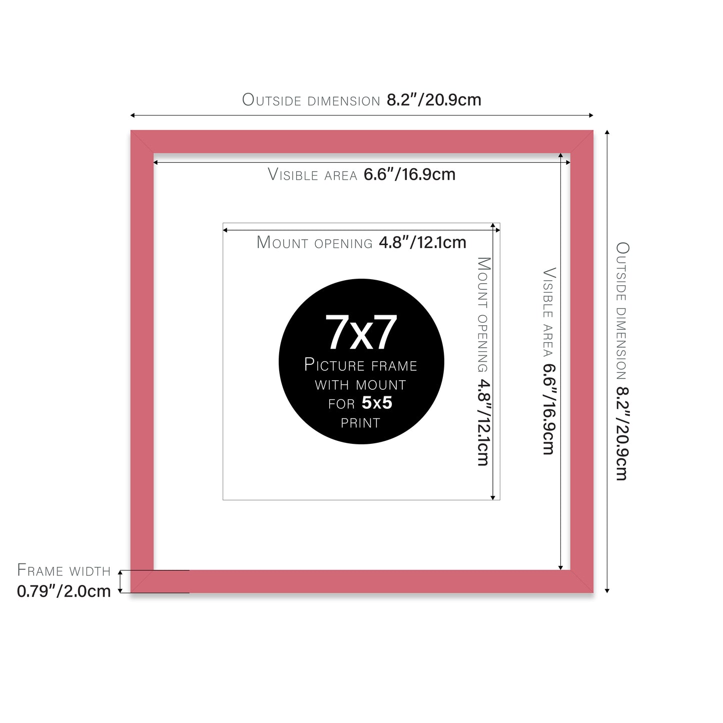 Pink Picture Frame 20mm Edge