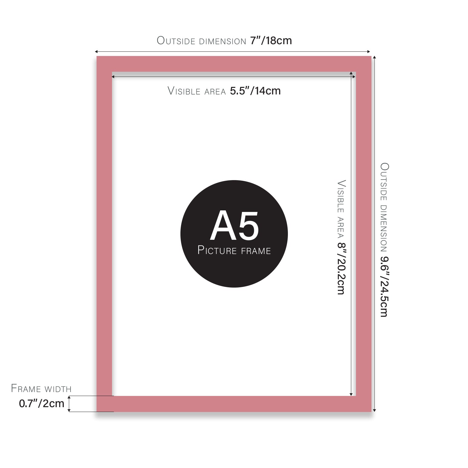Pink A5 bulk photo frames