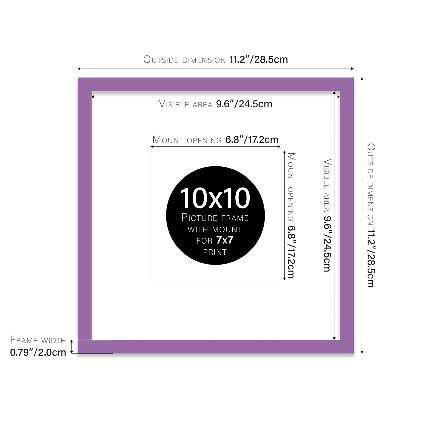 Purple Picture Frame 20mm Edge
