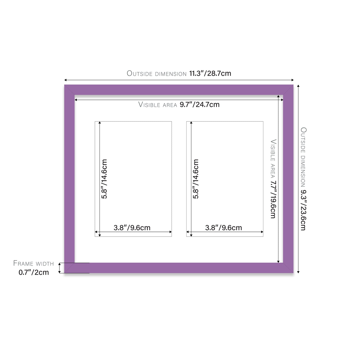 Purple Picture Frame 20mm Edge