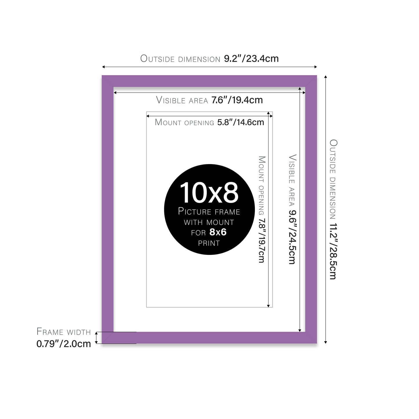 Purple Picture Frame 20mm Edge