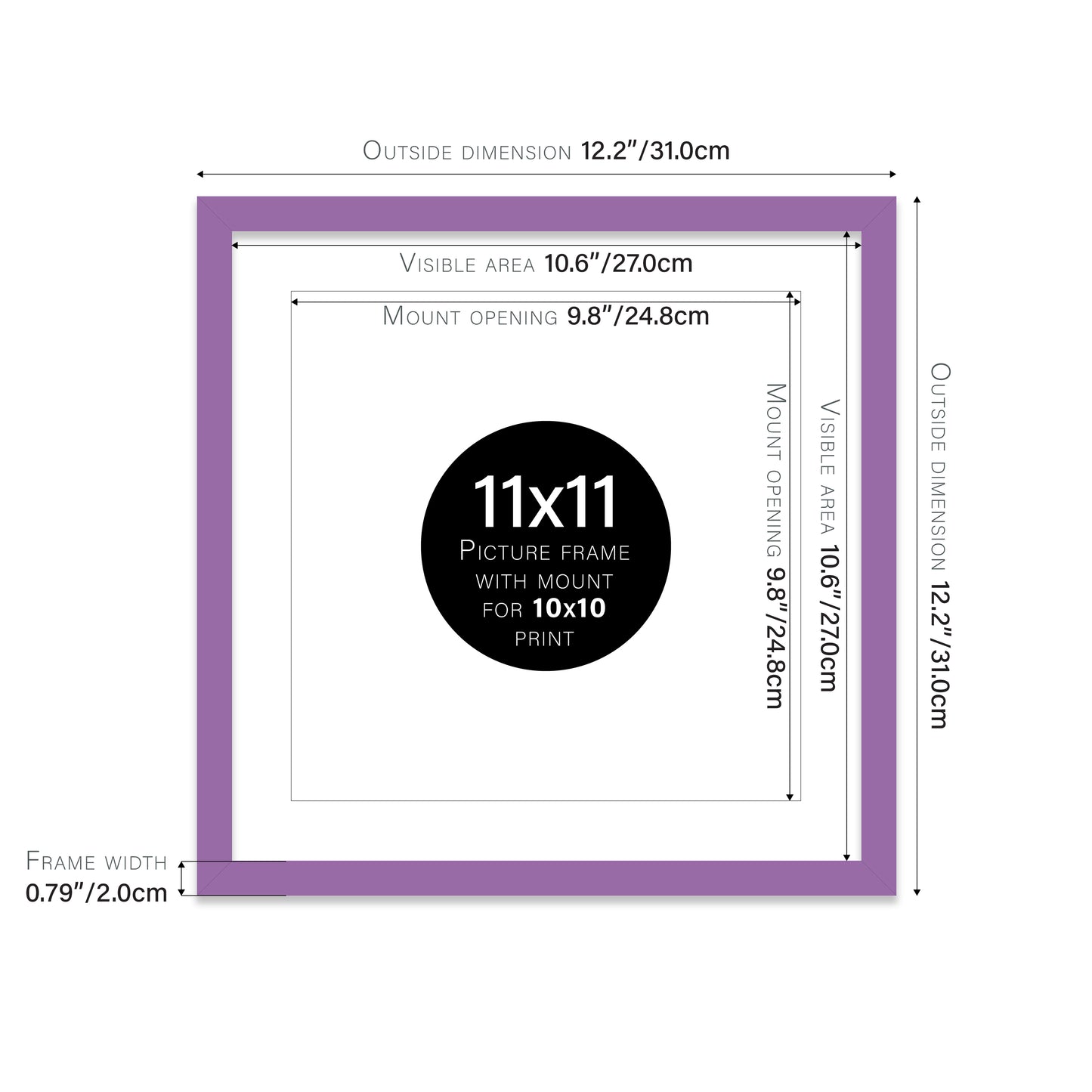 Purple Picture Frame 20mm Edge