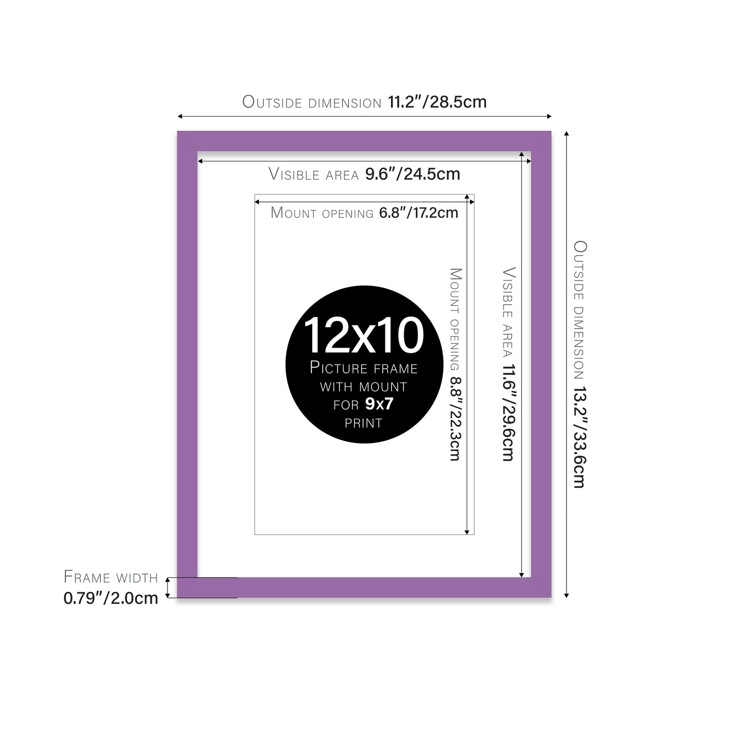 Purple Picture Frame 20mm Edge