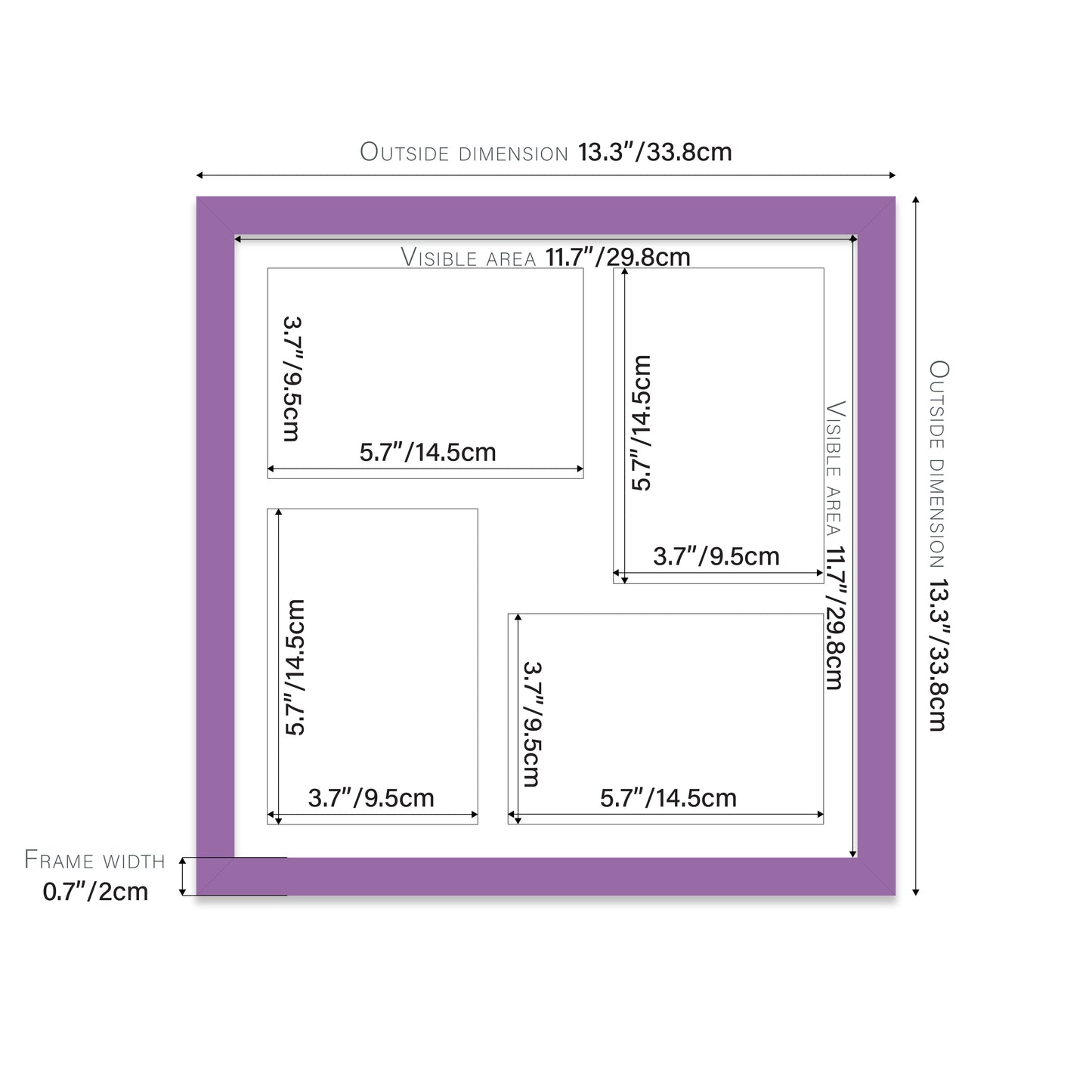 Purple Picture Frame 20mm Edge