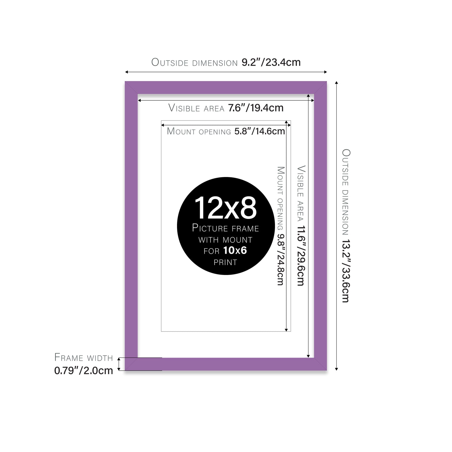Purple Picture Frame 20mm Edge
