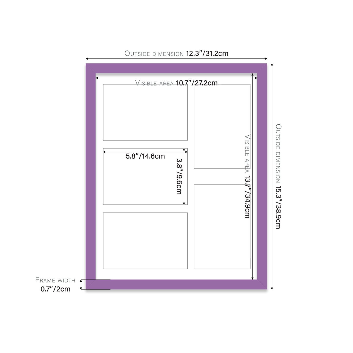 Purple Picture Frame 20mm Edge