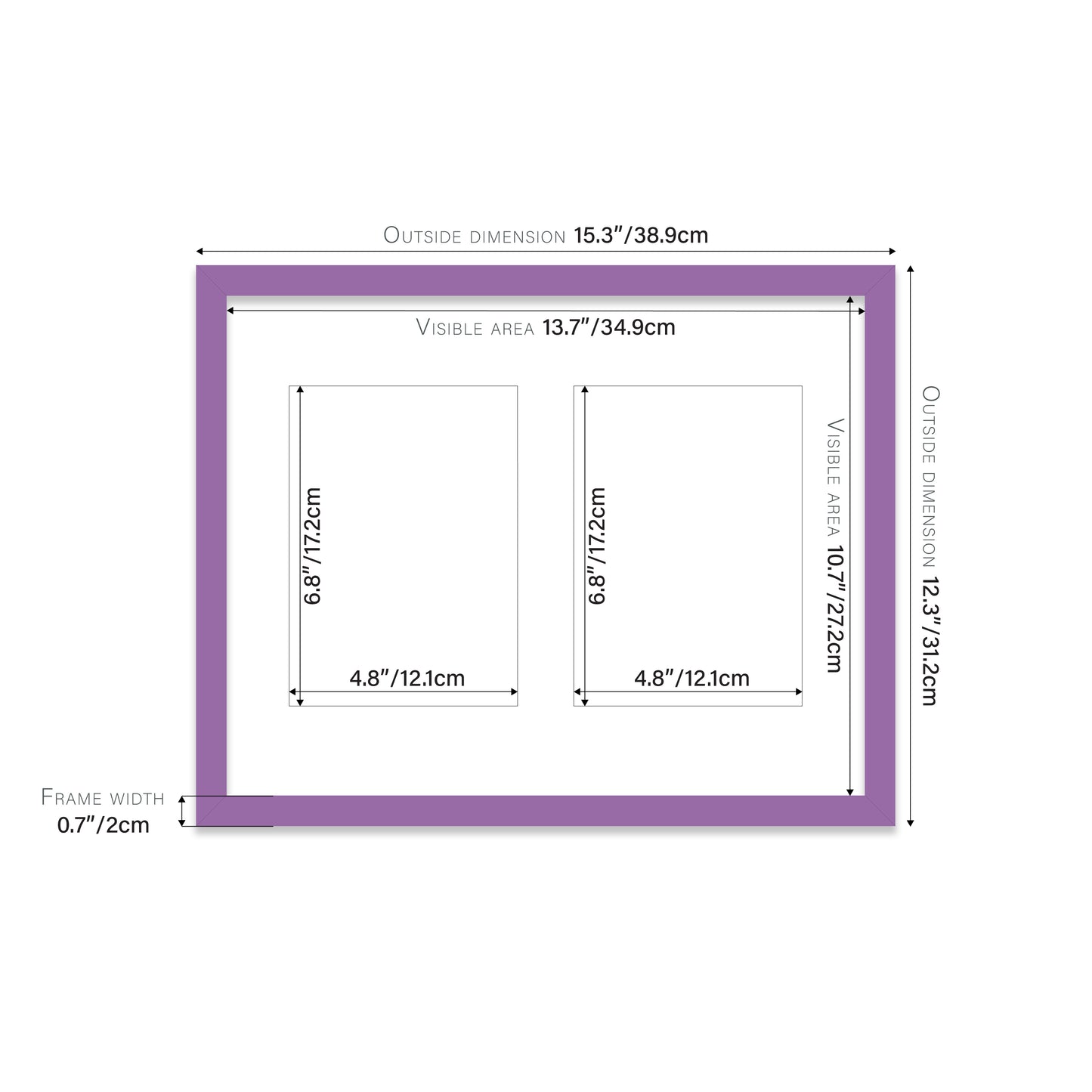 Purple Picture Frame 20mm Edge