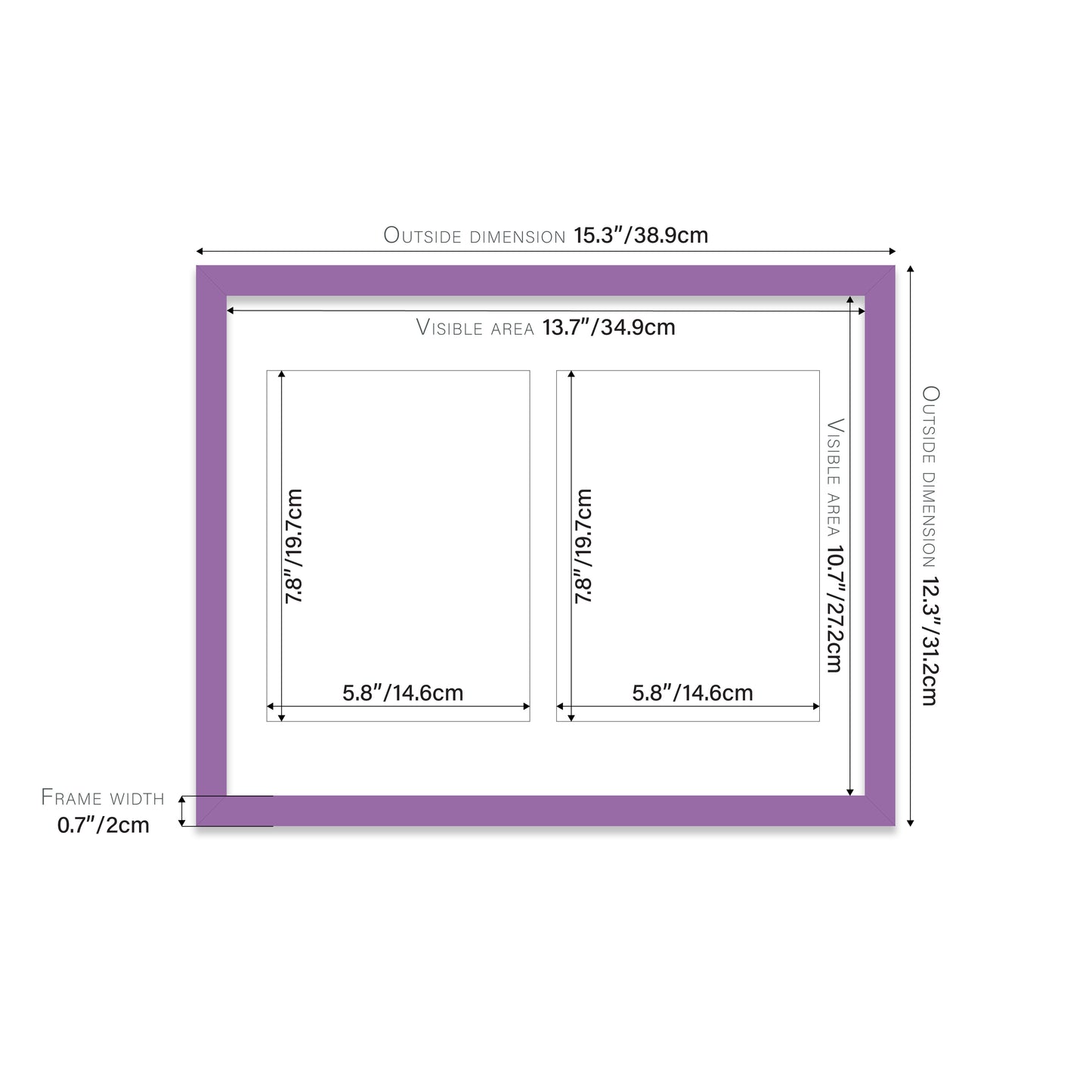 Purple Picture Frame 20mm Edge