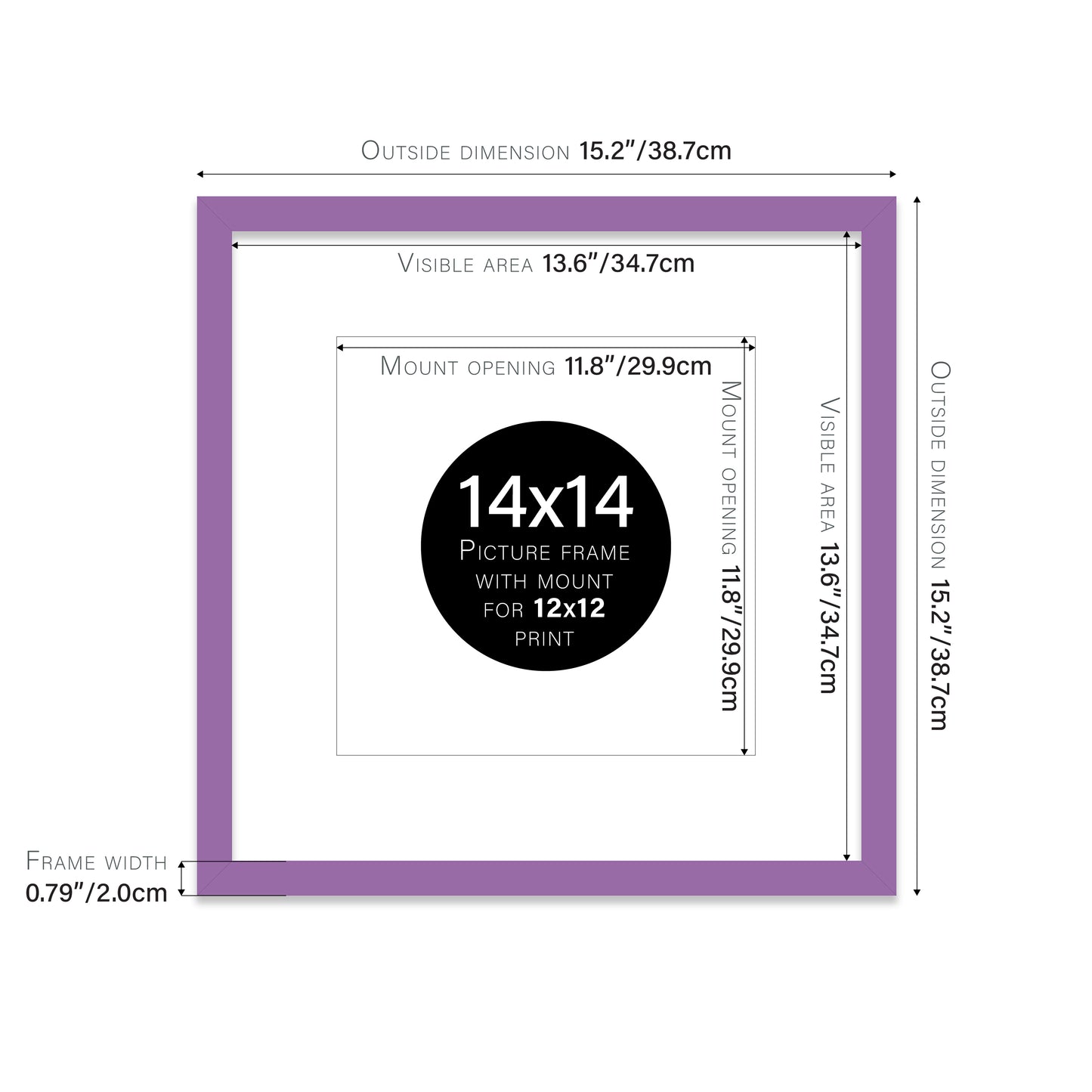 Purple Picture Frame 20mm Edge