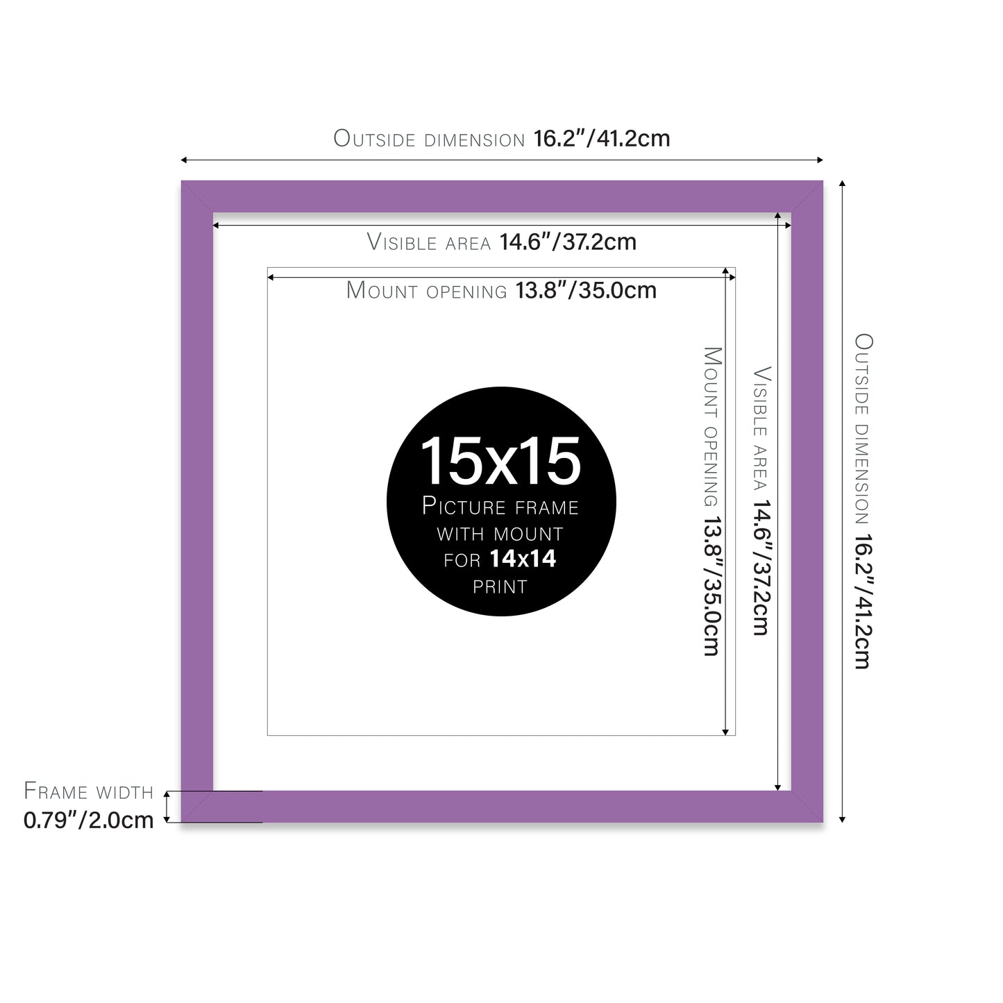 Purple Picture Frame 20mm Edge
