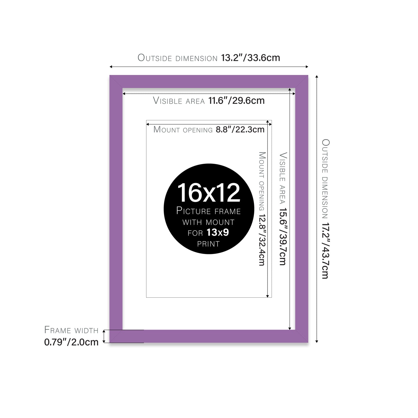 Purple Picture Frame 20mm Edge
