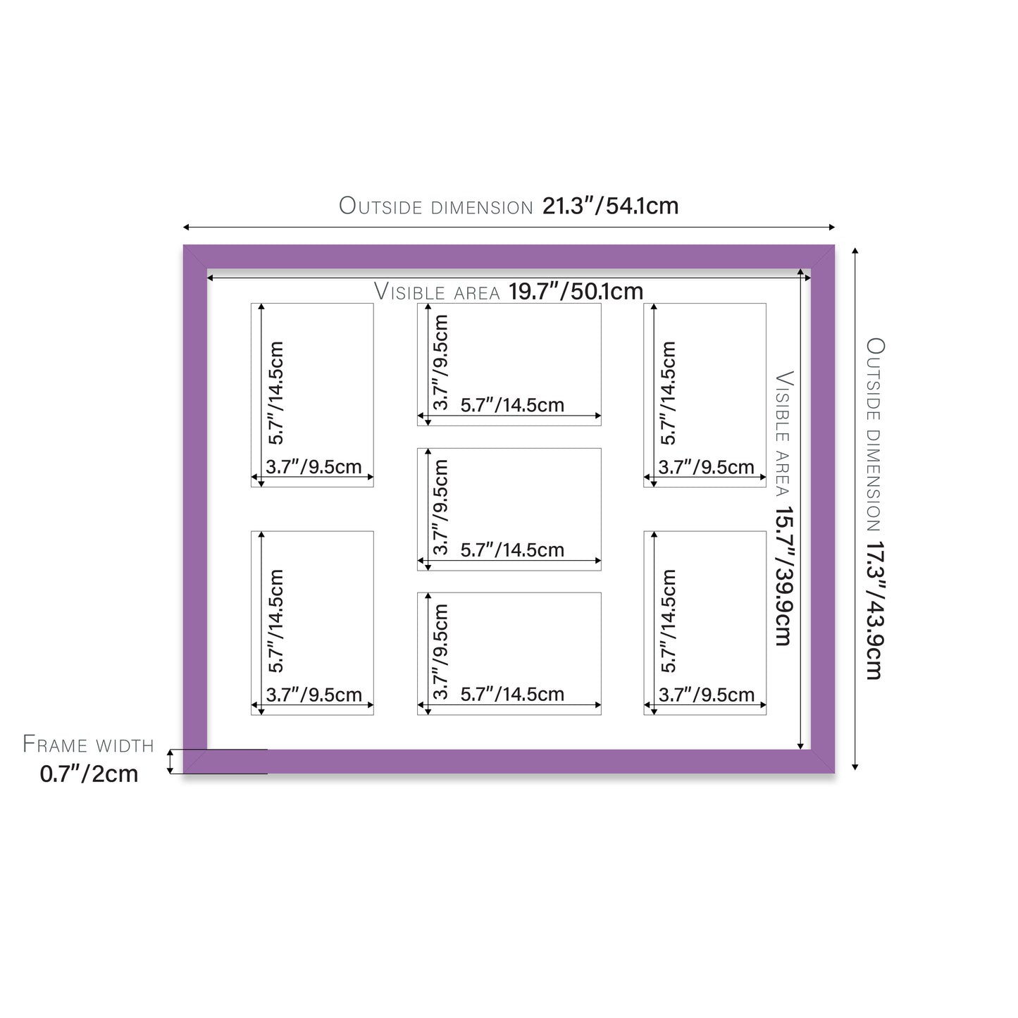 Purple Picture Frame 20mm Edge