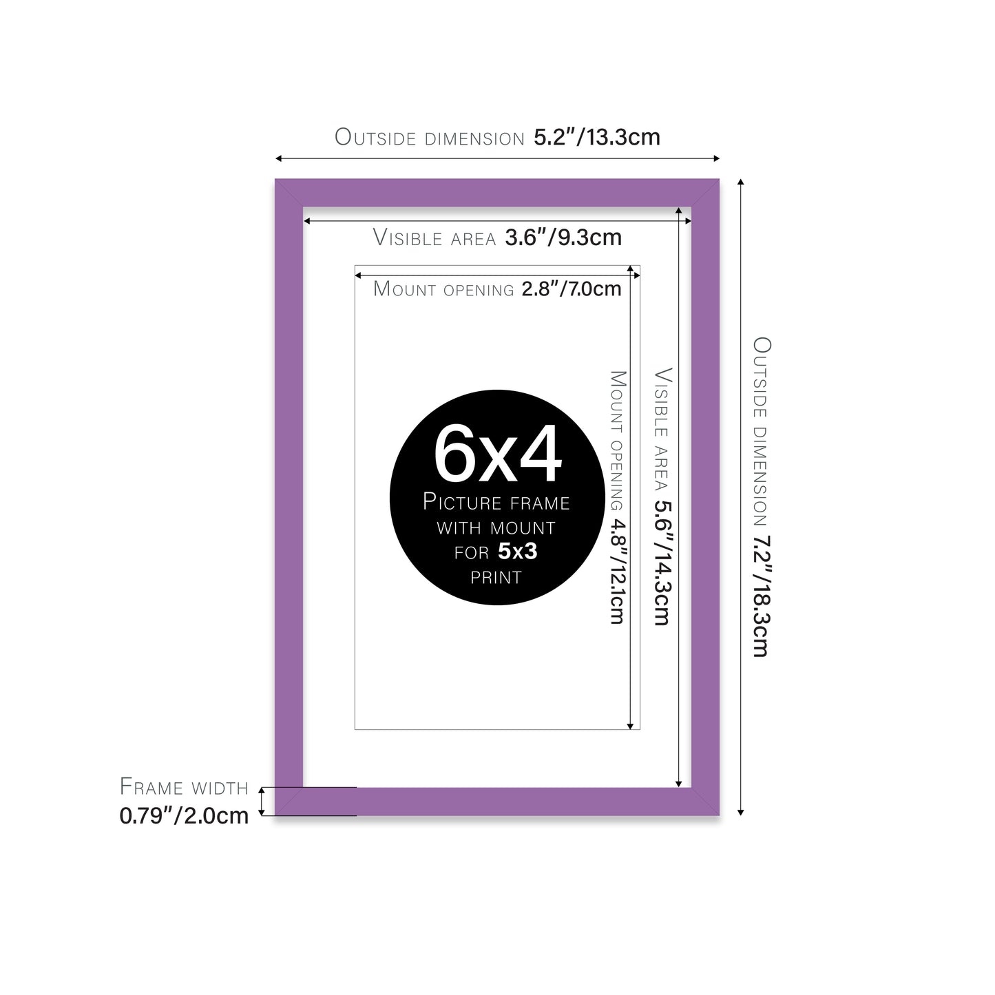 Purple Picture Frame 20mm Edge