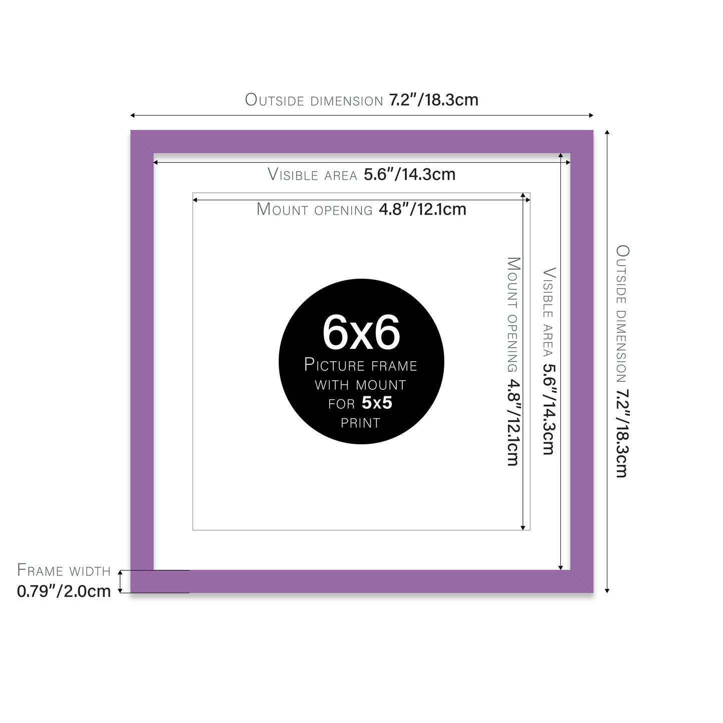Purple Picture Frame 20mm Edge