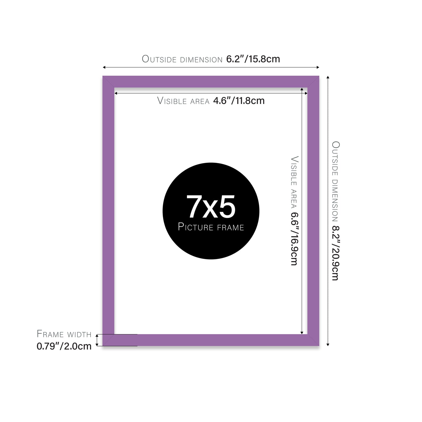 Purple Picture Frame 20mm Edge