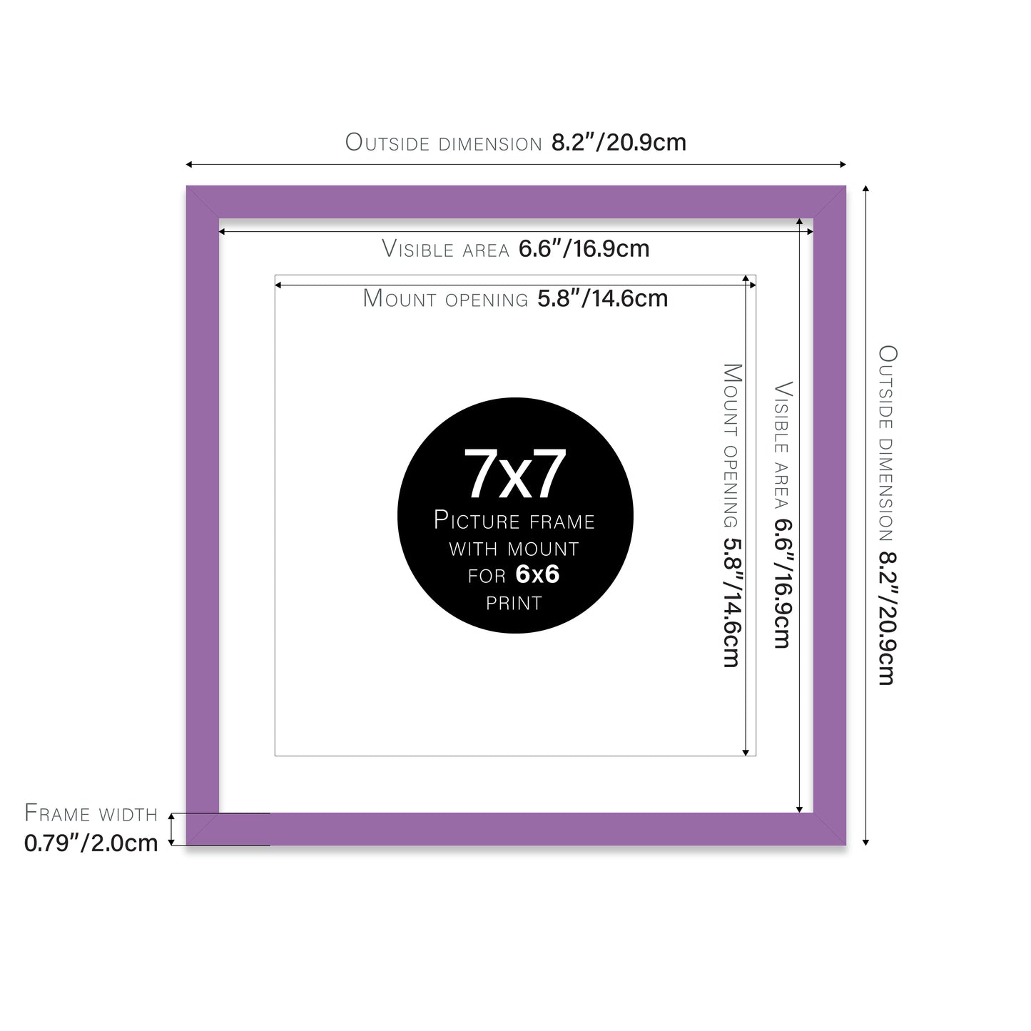 Purple Picture Frame 20mm Edge