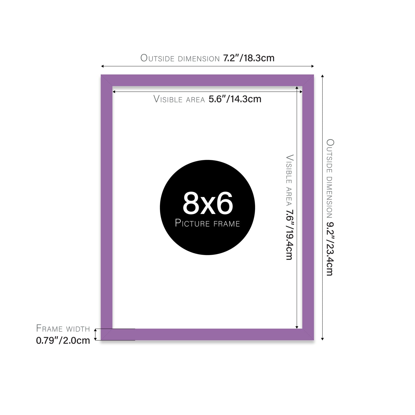 Purple Picture Frame 20mm Edge