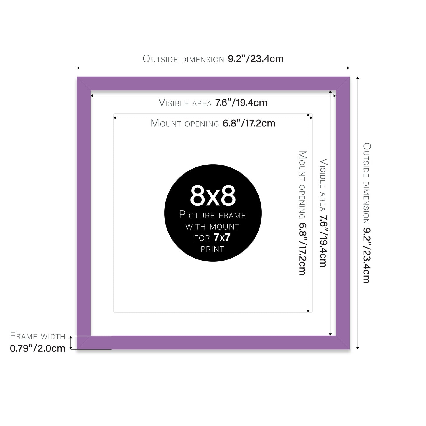 Purple Picture Frame 20mm Edge