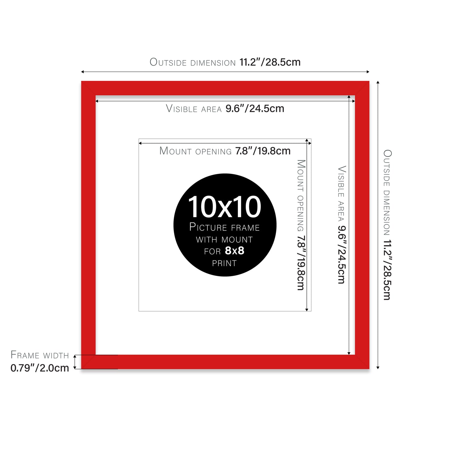 Red Picture Frame 20mm Edge