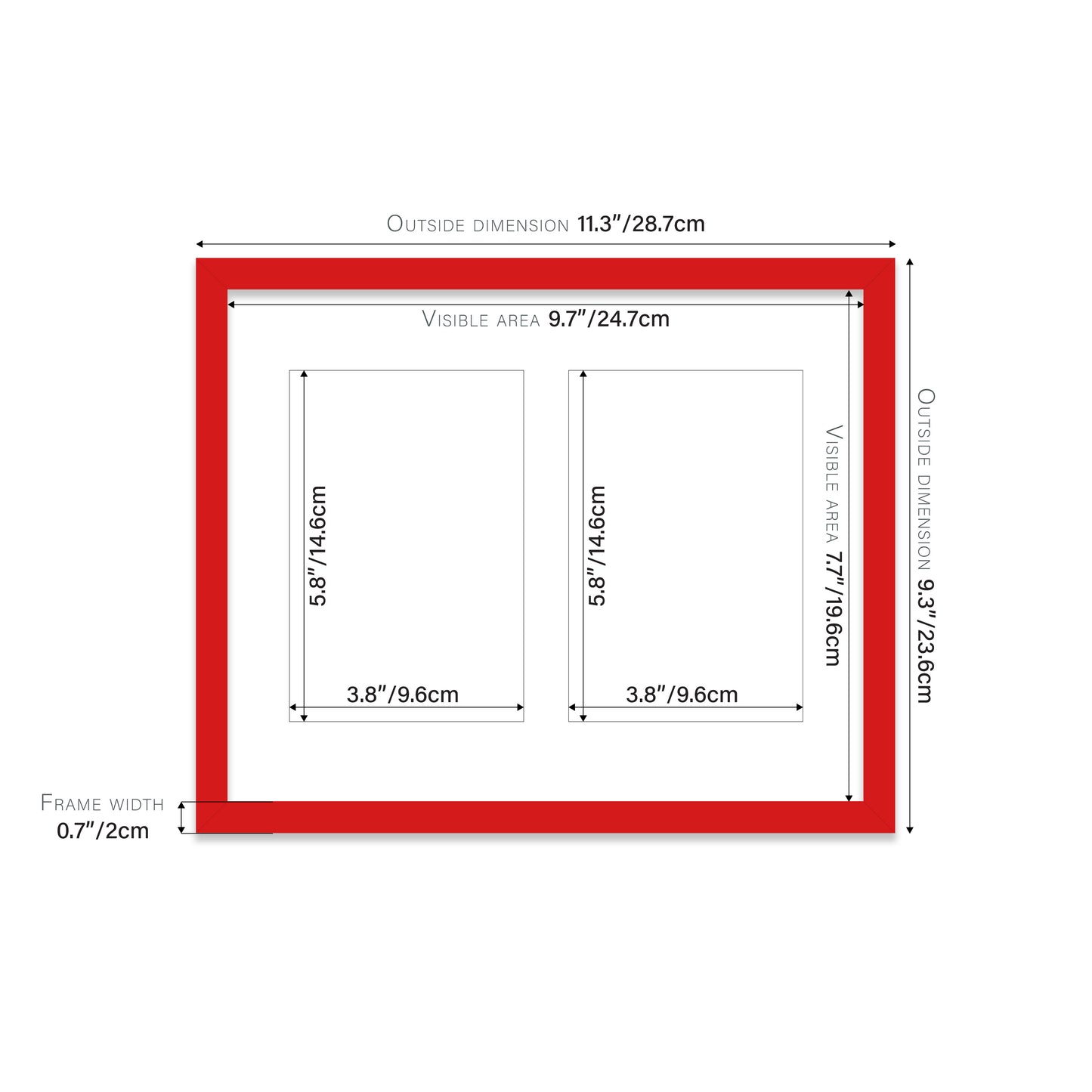 Red Picture Frame 20mm Edge
